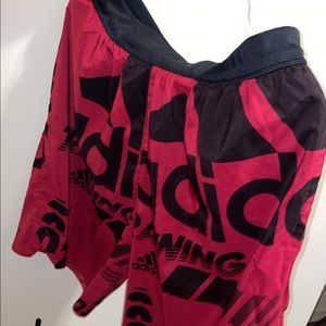 Large red adidas shorts